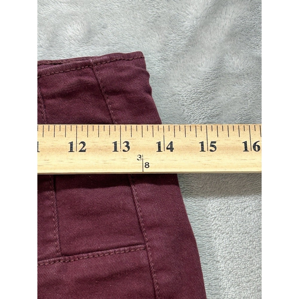 Forever 21 Womens Jeans Sz 28 Burgundy Pocketless Flare High Rise Stretch Boho - Picture 7 of 12